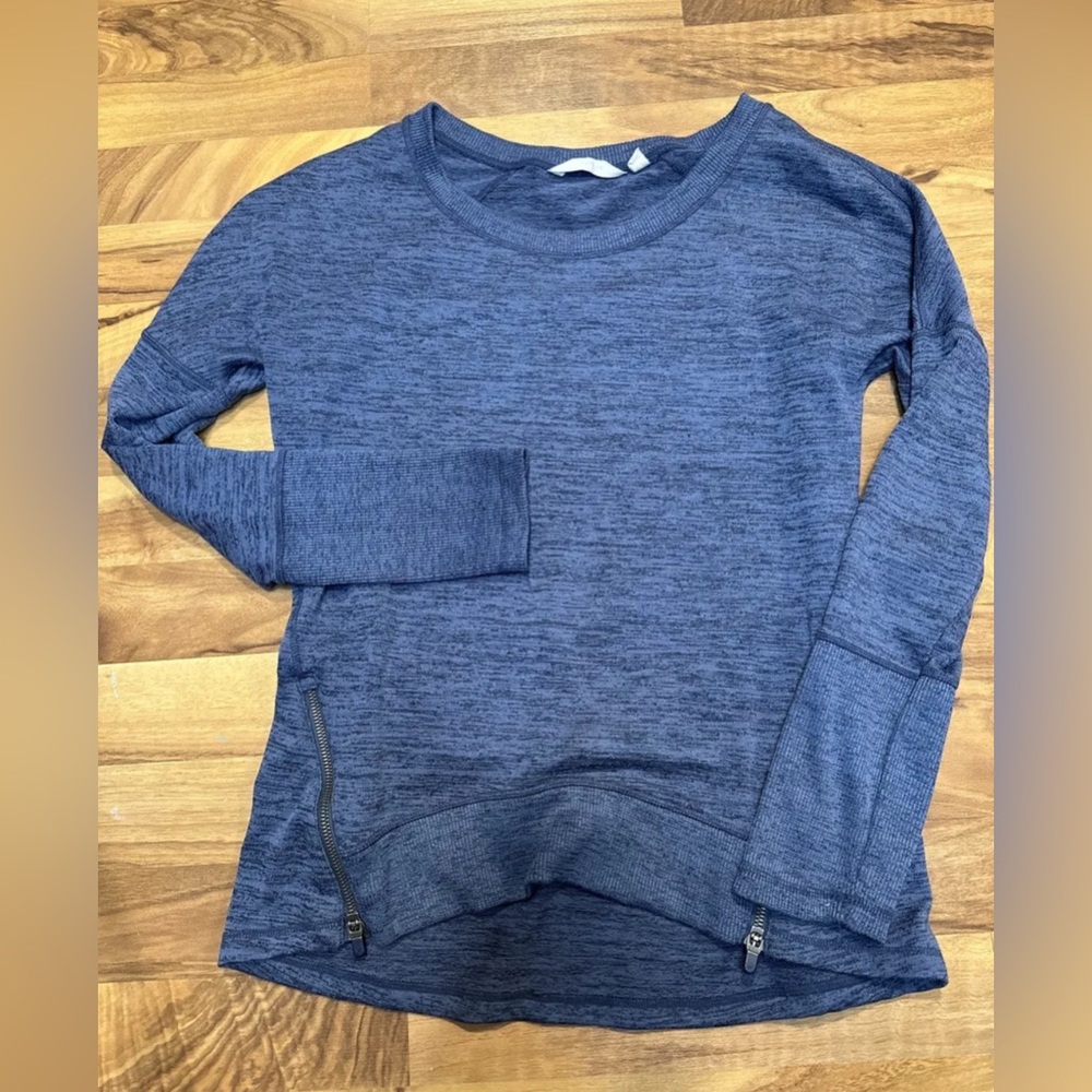 Athleta Sweatshirt decorative Working Zippers Navy blue Black Heather Womens’s S